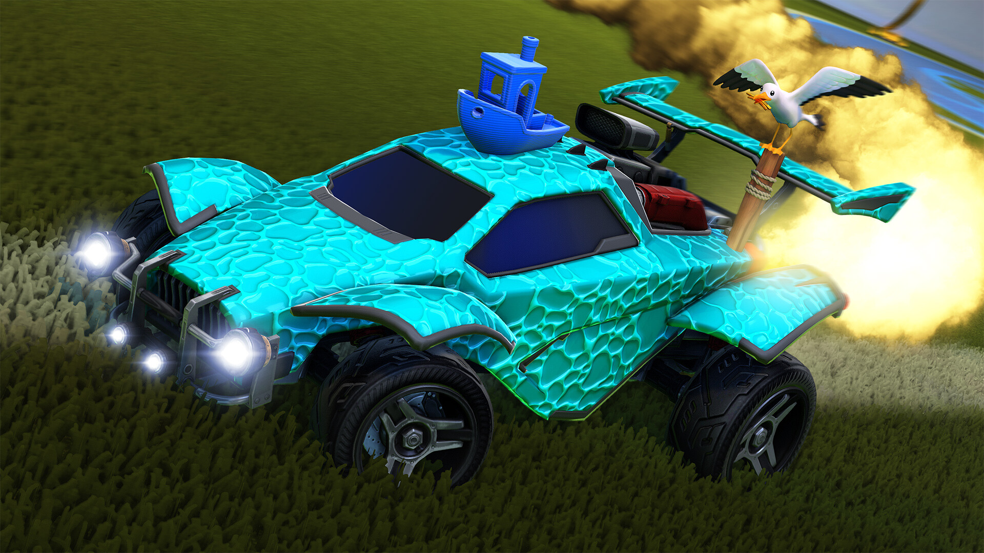 Rocket-League-Screenshot mit Auto